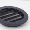 Schwarzes Metall-Lüftungsgitter Dalap AVD mit Insektenschutzgitter und Flansch, Ø 200 mm