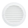Lüftungsgitter aus PVC mit Flansch und Insektenschutz - rund Ø 150 mm, weiß