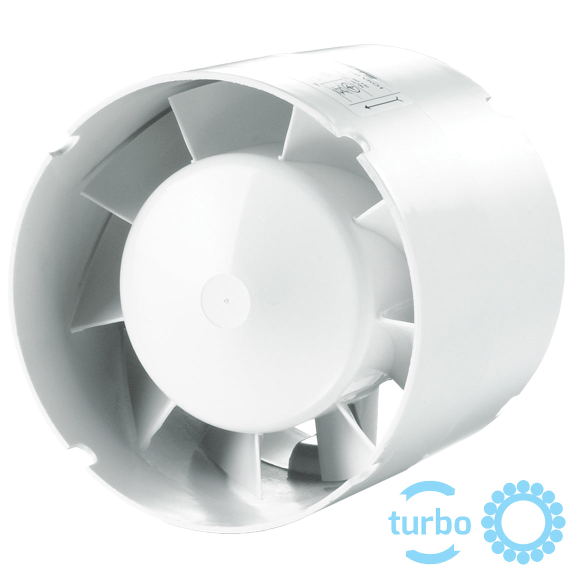 Turbo-Ventilator mit 2 Geschwindigkeiten 12V weiß