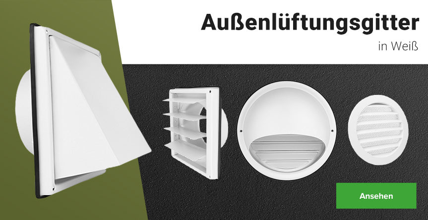 Weiße Lüftungsgitter für den Außenbereich