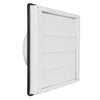 Weißes Lüftungsgitter Dalap GM 100 RFNW für die Fassade, selbstschließendes Gitter, 150x150 mm / Ø 100 mm