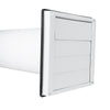Weißes Lüftungsgitter Dalap GM 125 RFNW für die Fassade, selbstschließendes Gitter, 180x180 mm / Ø 125 mm