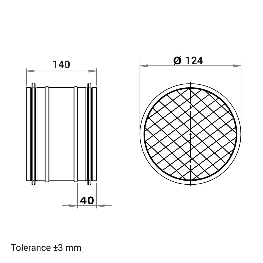 Grobpartikel-Filter rund, für den Rohreinbau Ø 125 mm