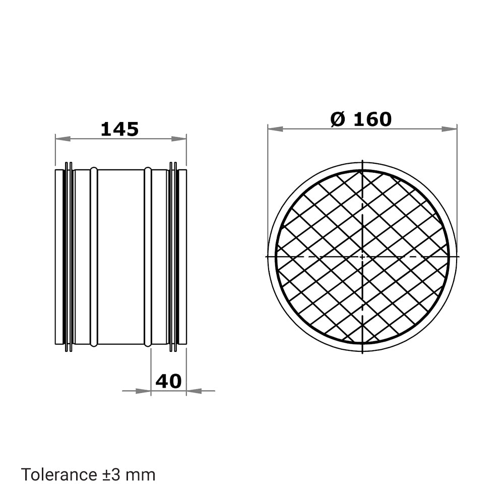 Grobpartikel-Filter rund, für den Rohreinbau Ø 160 mm