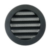 Schwarzes Metall-Lüftungsgitter Dalap AVD mit Insektenschutzgitter und Flansch, Ø 125 mm