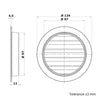 Schwarzes Metall-Lüftungsgitter Dalap AVD mit Insektenschutzgitter und Flansch, Ø 100 mm