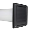 Schwarzes Edelstahl-Lüftungsgitter Dalap GM 100 RFND, mit Schwerkraftlamellen, 150x150 mm / Ø 100 mm