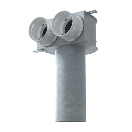 Deckenmontierte Verteilerbox aus Metall für Dalap Flexitech-Rohre Ø 90 mm, 2 Flansche