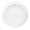 PVC-Rundes Lüftungsgitter mit Flansch und Insektenschutz Ø 125 mm, weiß