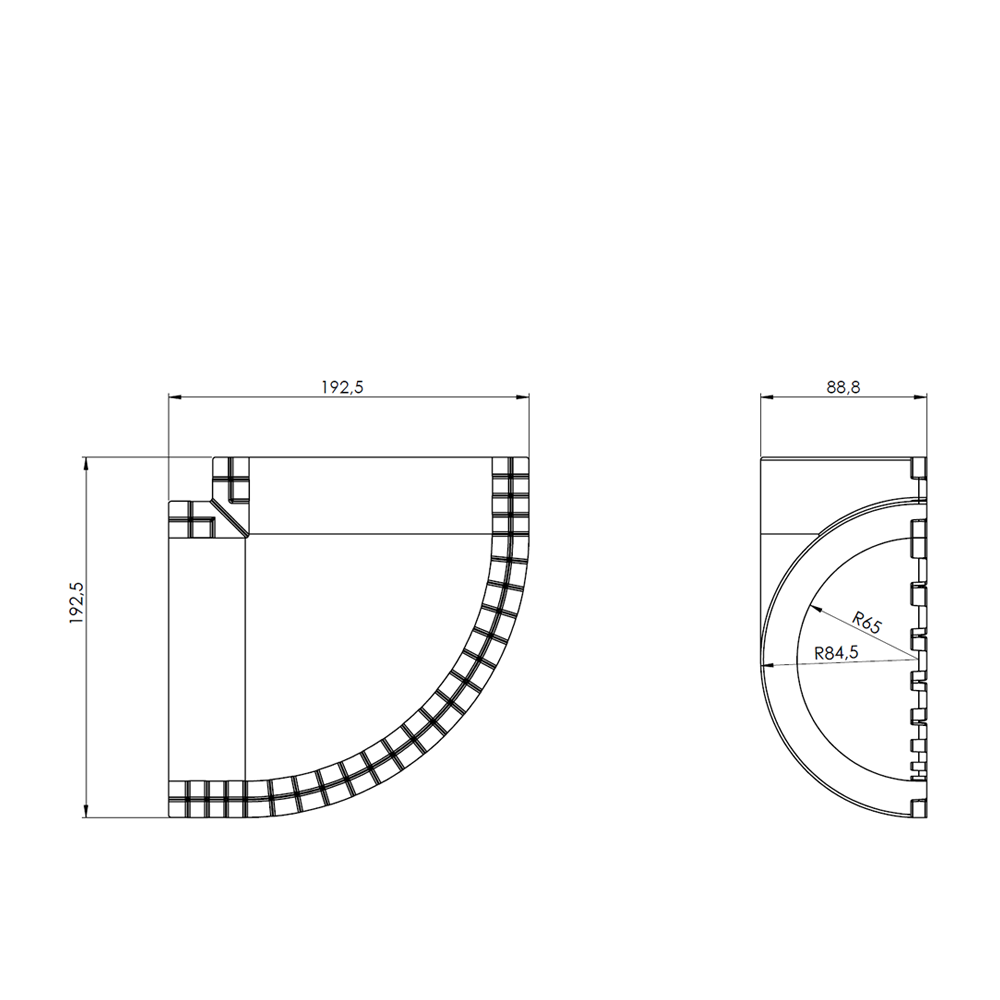 Rohrisolierung 90° für PVC-Bogen Ø 125 mm