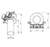 Deckenmontierte Verteilerbox aus Metall für Dalap Flexitech-Rohre Ø 90 mm, 2 Flansche