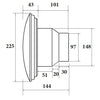 Design-Badventilator mit Dreiblatt-Jalousieautomatik iCON 30 mit 12V, Ø 100 - 150 mm
