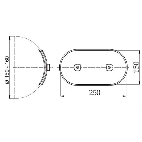 Inspektionsklappe für Metall-Rundrohre Ø 150-160 mm