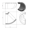 Rohrisolierung für PVC-Bogen 45°, Ø 150 mm