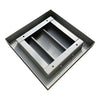 Lüftungsgitter aus Metall mit Kunststoff-Schwerkraftlamellen ohne Flansch 285x285 mm, grau