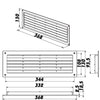 Türluftgitter PVC mit Jalousien und Regler für manuelle Regulierung 368x130 mm, weiß