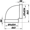 PVC Flachkanalwinkel 90° horizontal, ultraflach 234x29 mm