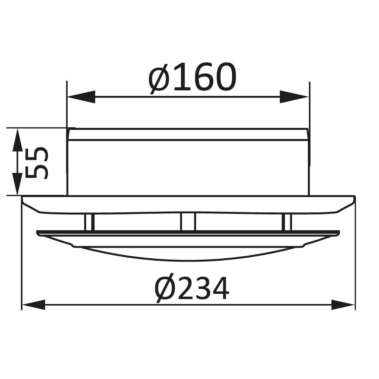 PVC-Tellerventil Ø 160 mm, Zuluft