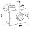 Schallgedämmter Radialrohrventilator mit Thermostat und Drehzahlregelung Ø 315 mm