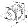 Axialer-Rohrventilator mit Temperatur- und Drehzahlregelung und höherer Leistung Ø 125 mm