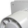 Ventilator mit weißer Frontplatte, Timer und Feuchtesensor Ø 100 mm, sparsam und leise