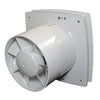 Ventilator mit weißer Frontplatte, Timer und Feuchtesensor Ø 125 mm, sparsam und leise