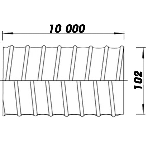 Biegsame Luftleitung Ø 100 mm, Länge 10000 mm bis 150 °C